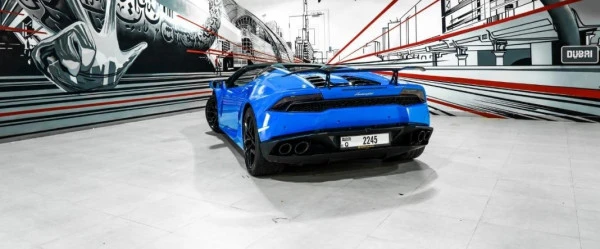  Blue Lamborghini Huracan spyder Photo 2