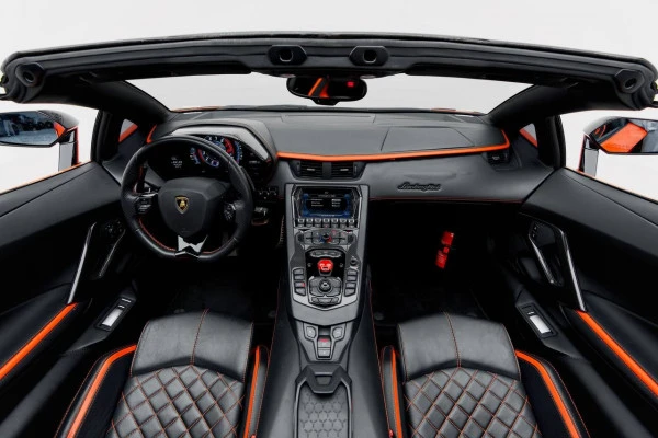  Orange Lamborghini Aventador S Roadster Photo 3
