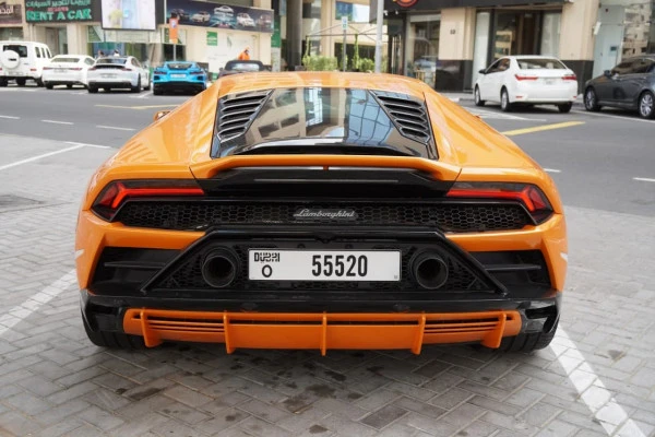  Orange Lamborghini Huracan Evo Photo 3