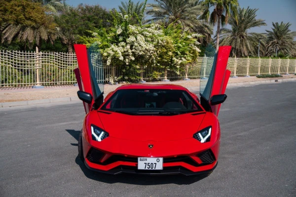  Red Lamborghini Aventador S Photo 2
