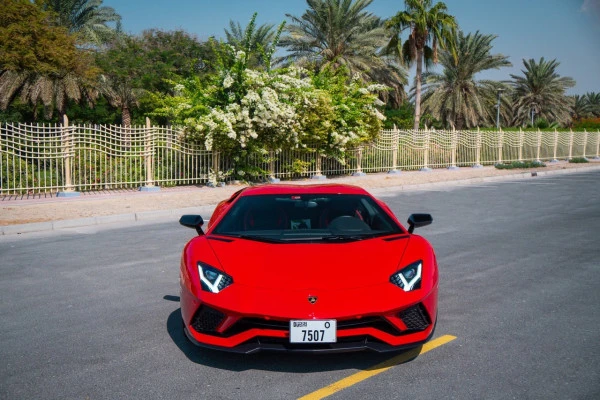  Red Lamborghini Aventador S Photo 3